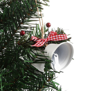 2022 Коледни звънчета Коледно дърво Висящ орнамент Метални звънтящи звънчета за домашно коледно дърво Празнична украса Червено/Златно/Бяло