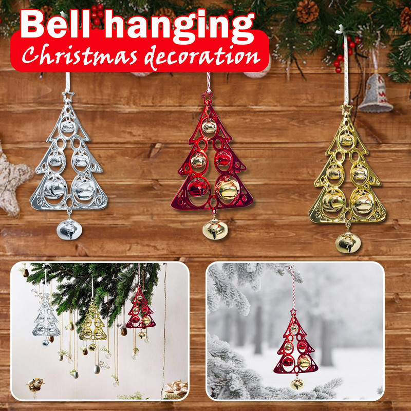 Kalėdų eglutės formos metalinis pakabukas Kalėdų eglutės varpelio kabantys papuošimai pakabukai Kūrybingi papuošalai Naujiesiems 2022 metams