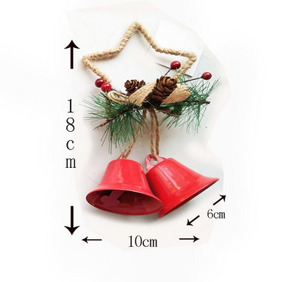 Božićni metalni zvončići Viseći privjesak Pentagram Vintage Dekoracije Ukrasi za božićno drvce Xmas Noel Party Rekviziti za uređenje doma