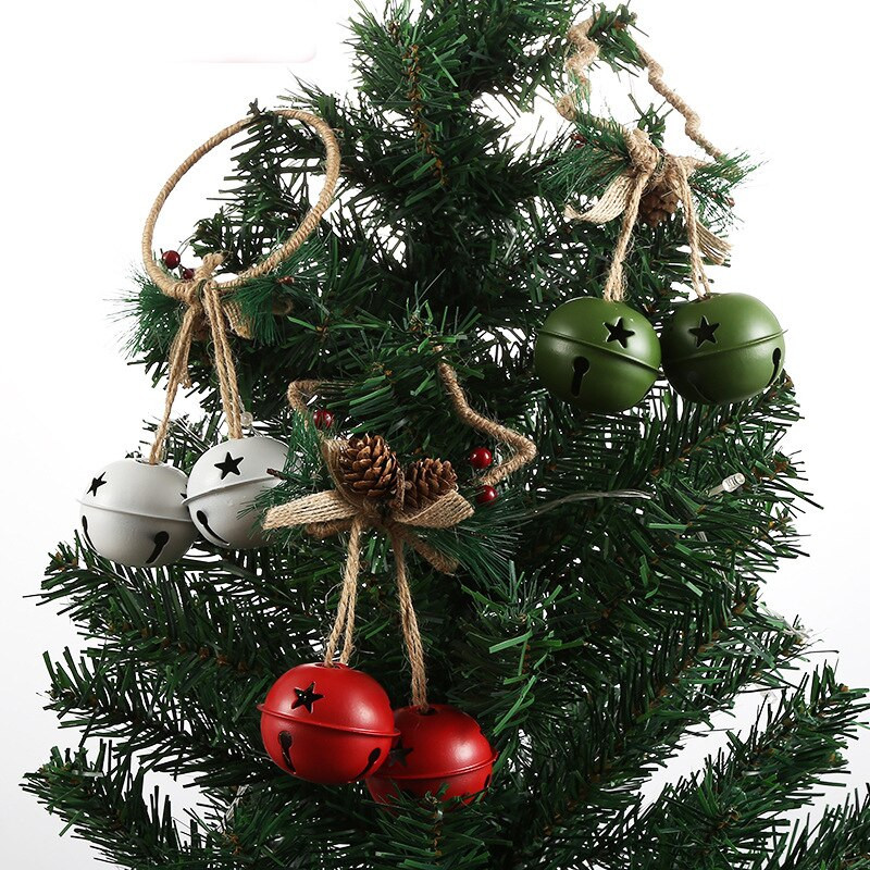 Božićni metalni zvončići Viseći privjesak Pentagram Vintage Dekoracije Ukrasi za božićno drvce Xmas Noel Party Rekviziti za uređenje doma