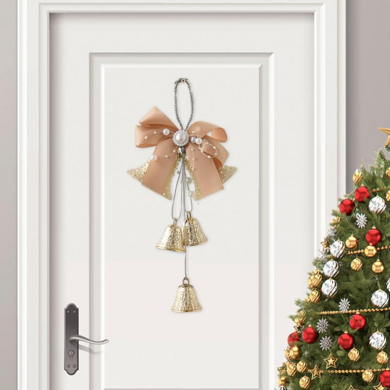 Decor clopoțel de Crăciun Clopote de vacanță Decoruri pentru clopoței de acasă cu papion Clopote suspendate pentru ușă Decor de clopoței pentru brad de Crăciun pentru interior