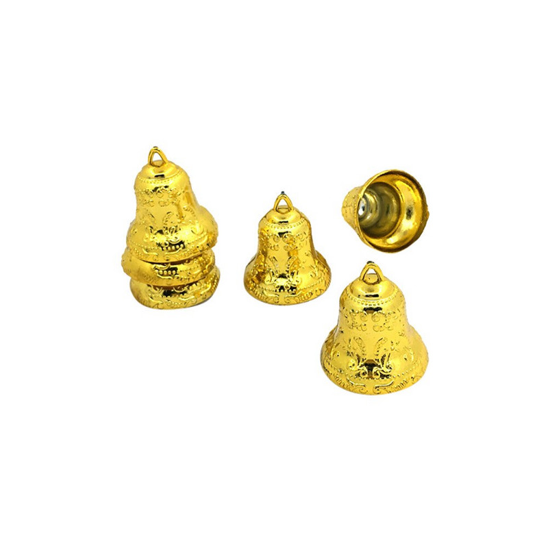 6 buc. Mini clopoțel auriu, argintiu, pentru pom de Crăciun, clopoței agățat, bricolaj, lucrat manual în S, pandantiv de Crăciun, decor de Crăciun