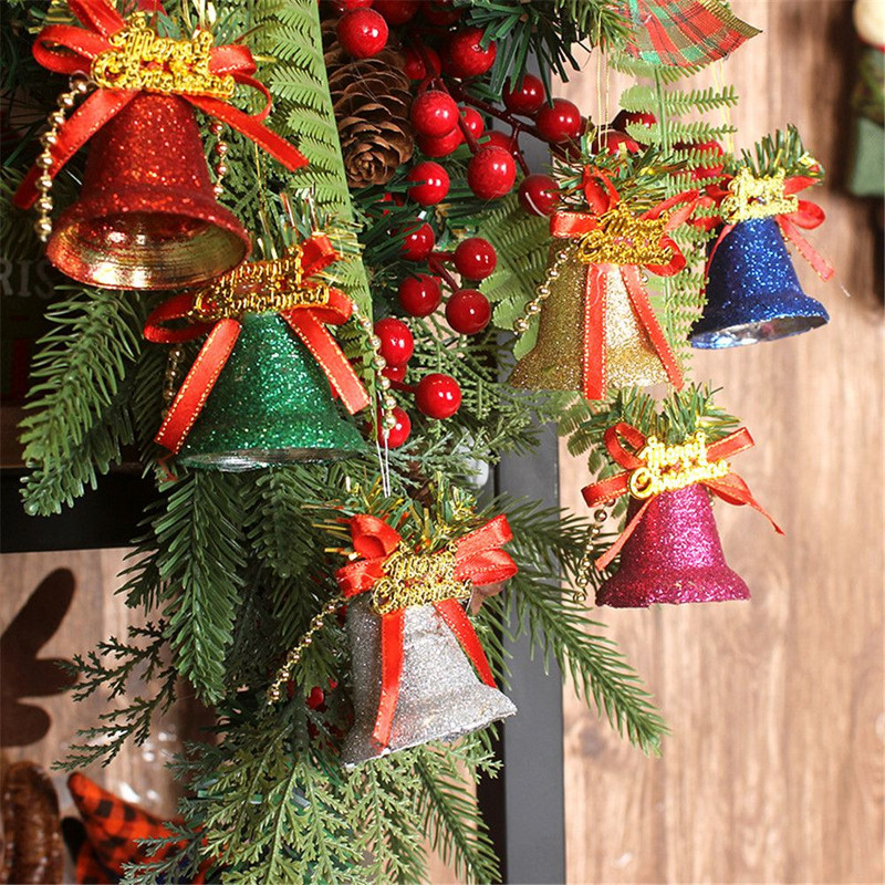 6 τμχ/Κουτί χρωματιστά χρυσά κουδούνια σε σκόνη Χριστουγεννιάτικο δέντρο στολίδι Κρεμαστό μενταγιόν Χριστουγεννιάτικη διακόσμηση σπιτιού Πρωτοχρονιάτικο Δώρο 2023