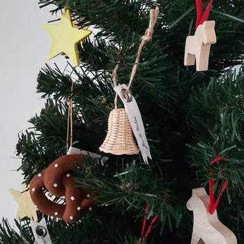 Rattan Bells for Crafts Κρεμαστό στολίδια Χριστουγεννιάτικου δέντρου Χριστουγεννιάτικη εορταστική διακόσμηση Χειροποίητα υφαντά κουδούνια για το σπίτι 2022