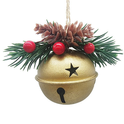 1 bucăți 15 cm roșu alb aur de Crăciun metal Jingle Bell brad de Crăciun agățat ornament pandantiv decorațiuni de Crăciun pentru casă