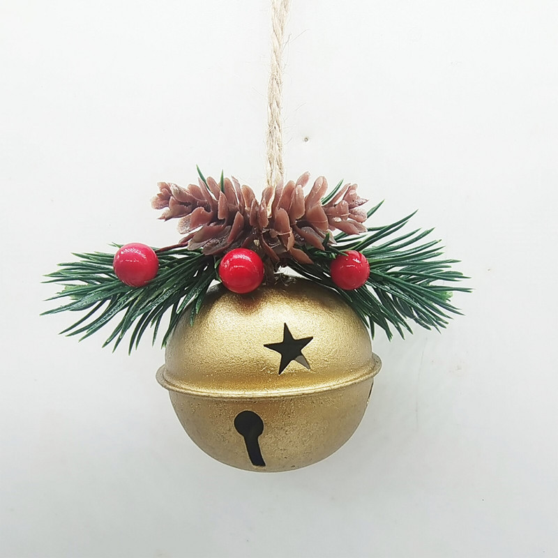 1 bucăți 15 cm roșu alb aur de Crăciun metal Jingle Bell brad de Crăciun agățat ornament pandantiv decorațiuni de Crăciun pentru casă