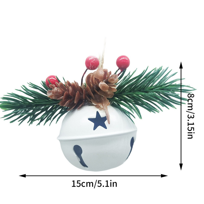 1 bucăți 15 cm roșu alb aur de Crăciun metal Jingle Bell brad de Crăciun agățat ornament pandantiv decorațiuni de Crăciun pentru casă