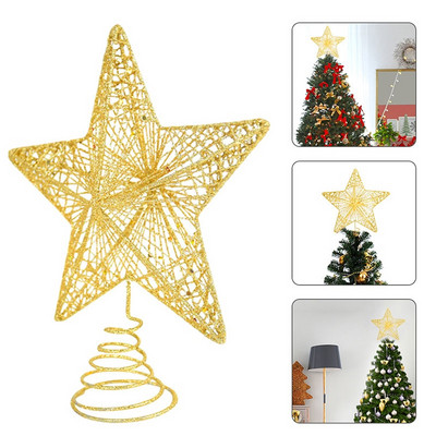 Χρυσό Glitter Κορυφαίο Χριστουγεννιάτικο Δέντρο Iron Star Χριστουγεννιάτικα στολίδια για το σπίτι Χριστουγεννιάτικα στολίδια Navidad Πρωτοχρονιά 2021 Natal Noel