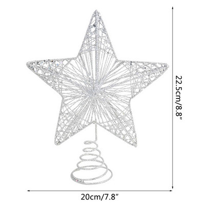 Auksiniai blizgantys Kalėdų eglutės viršūnės geležinės žvaigždės kalėdiniai papuošimai namams Kalėdų eglutės papuošalai Navidad Naujieji 2021 m. Natal Noel
