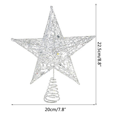 Auksiniai blizgantys Kalėdų eglutės viršūnės geležinės žvaigždės kalėdiniai papuošimai namams Kalėdų eglutės papuošalai Navidad Naujieji 2021 m. Natal Noel
