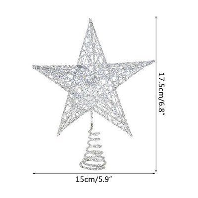 Auksiniai blizgantys Kalėdų eglutės viršūnės geležinės žvaigždės kalėdiniai papuošimai namams Kalėdų eglutės papuošalai Navidad Naujieji 2021 m. Natal Noel