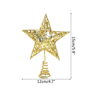 Auksiniai blizgantys Kalėdų eglutės viršūnės geležinės žvaigždės kalėdiniai papuošimai namams Kalėdų eglutės papuošalai Navidad Naujieji 2021 m. Natal Noel