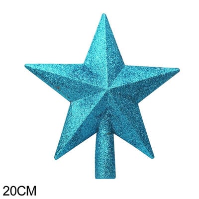 15/20 cm Ziemassvētku eglītes Top Zvaigzne Priecīgus Ziemassvētku rotājumus mājām Spīdīgs zelta pulveris Piecstaru zvaigznes Jaungada ornaments
