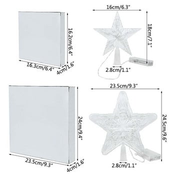 1 бр. 18/24,5 см коледна елха Топ звезда LED светлинна украса Коледна висулка Домашна нощна лампа Декор Коледен подарък Navidad 2023