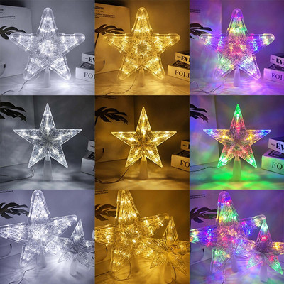 1τμχ 18/24,5cm Χριστουγεννιάτικο Δέντρο Top Star LED Light Διακόσμηση Χριστουγεννιάτικο μενταγιόν Νυχτερινό Φωτιστικό σπιτιού Διακόσμηση Χριστουγεννιάτικου Δώρου Navidad 2023