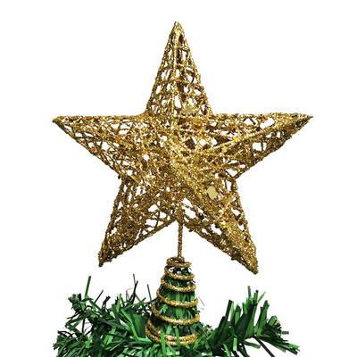 1 τεμ 15*20cm Χρυσό Glitter Χριστουγεννιάτικο Δέντρο Κορυφή Iron Star Χριστουγεννιάτικα Διακοσμητικά για Χριστουγεννιάτικο Δέντρο στο σπίτι Πρωτοχρονιάτικη διακόσμηση