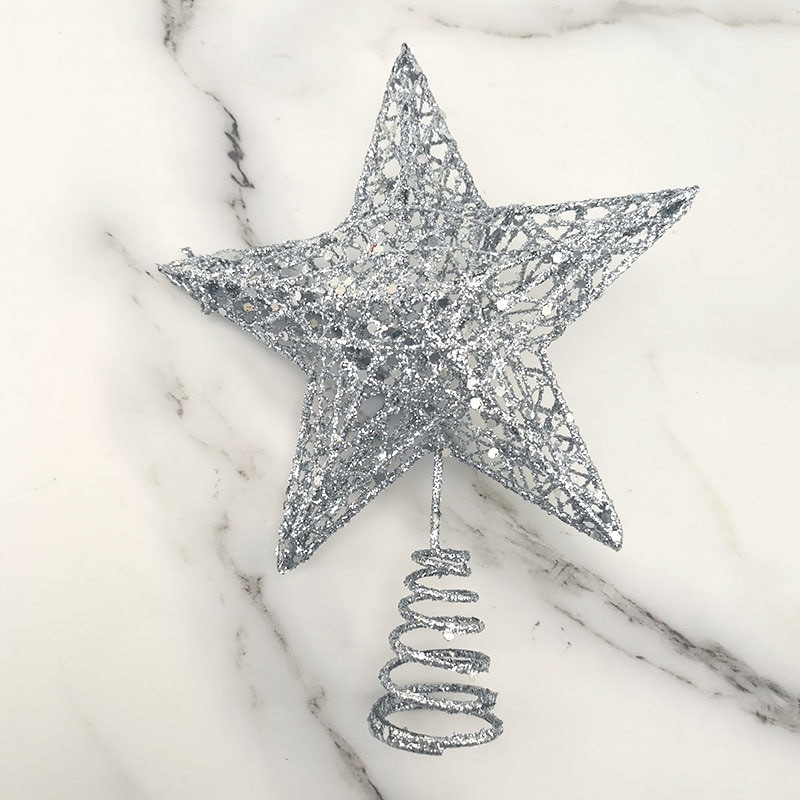 1gb 15*20cm zelta mirdzoša Ziemassvētku eglītes tops Iron Star Ziemassvētku rotājumi mājām Ziemassvētku eglīšu rotājumi Jaungada dekors