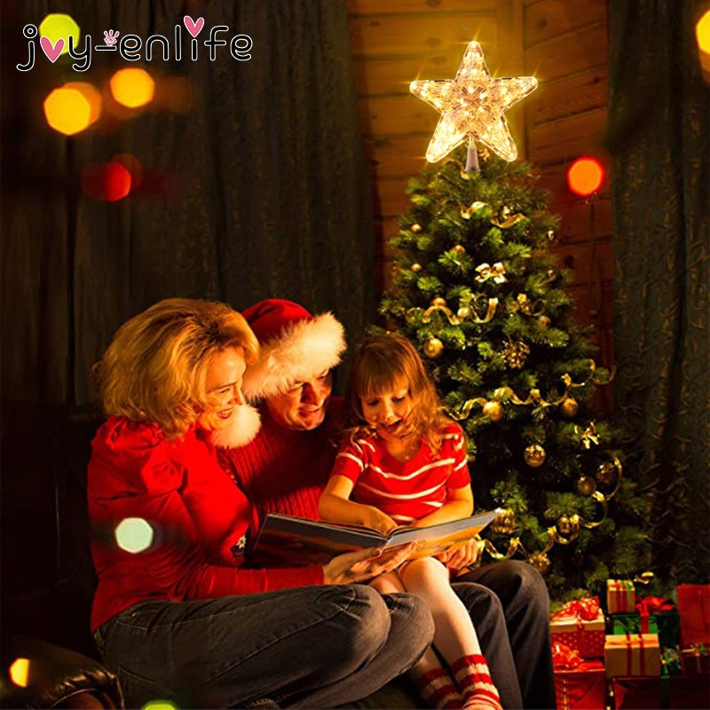 9 collu LED apgaismota zvaigznes formas Ziemassvētku eglītes galotne iedegta Zvaigzne Ziemassvētku eglītes galotne Navidad Ziemassvētku mājas dekorēšana