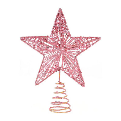 1 бр. Изящен железен арт орнамент Красива елхна звезда за Коледа (розов)