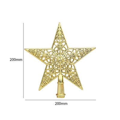 2021. gada Ziemassvētku eglītes augšdaļa, dobu zvaigžņu ornaments, Ziemassvētku rotājums mājām, Jaunais gads — 2022. gada Ziemassvētku dāvanas Navidad Natal dekors