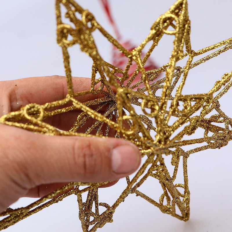 2021. gada Ziemassvētku eglītes augšdaļa, dobu zvaigžņu ornaments, Ziemassvētku rotājums mājām, Jaunais gads — 2022. gada Ziemassvētku dāvanas Navidad Natal dekors