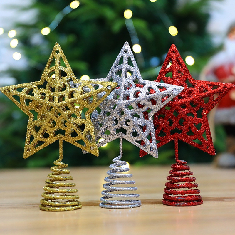 2021. gada Ziemassvētku eglītes augšdaļa, dobu zvaigžņu ornaments, Ziemassvētku rotājums mājām, Jaunais gads — 2022. gada Ziemassvētku dāvanas Navidad Natal dekors