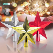 Brad de Crăciun de 20 cm Steaua de Sus 3D Auriu Argintiu Roșu Pentagramă Ornamente pentru brad de Crăciun Decor pentru casă Navidad Anul Nou 2023 Cadouri Natal Noel