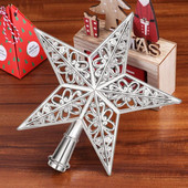 Zvjezdica na vrhu božićnog drvca od 20 cm, izdubljeni vrh božićnog drvca, svjetlucava zvijezda, božićni ukrasi na vrhu božićnog drvca