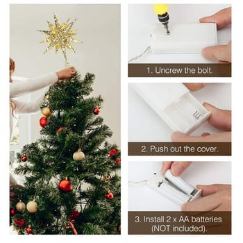 Χριστουγεννιάτικο Δέντρο LED Star Tree Topper Διακόσμηση δέντρου που λειτουργεί με μπαταρία Κρεμαστό Χριστουγεννιάτικο διακοσμητικό στολίδι