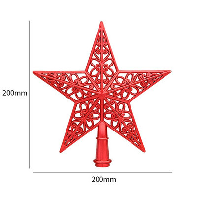 Brad de Crăciun Top Star Ornamente de Crăciun cu sclipici auriu Steaua strălucitoare cu cinci colțuri Decorații pentru brad de Crăciun Ornamente de Anul Nou 2023