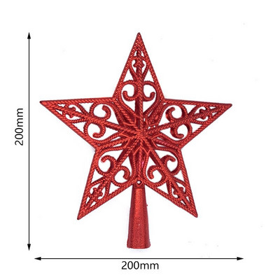 Brad de Crăciun Top Star Ornamente de Crăciun cu sclipici auriu Steaua strălucitoare cu cinci colțuri Decorații pentru brad de Crăciun Ornamente de Anul Nou 2023