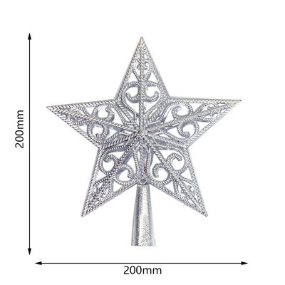 Brad de Crăciun Top Star Ornamente de Crăciun cu sclipici auriu Steaua strălucitoare cu cinci colțuri Decorații pentru brad de Crăciun Ornamente de Anul Nou 2023