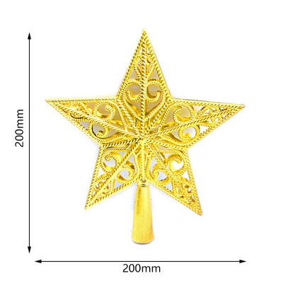Brad de Crăciun Top Star Ornamente de Crăciun cu sclipici auriu Steaua strălucitoare cu cinci colțuri Decorații pentru brad de Crăciun Ornamente de Anul Nou 2023