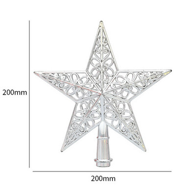 Brad de Crăciun Top Star Ornamente de Crăciun cu sclipici auriu Steaua strălucitoare cu cinci colțuri Decorații pentru brad de Crăciun Ornamente de Anul Nou 2023