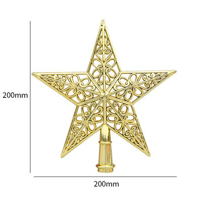 Brad de Crăciun Top Star Ornamente de Crăciun cu sclipici auriu Steaua strălucitoare cu cinci colțuri Decorații pentru brad de Crăciun Ornamente de Anul Nou 2023