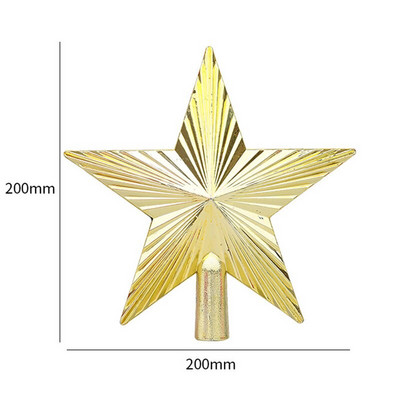 Brad de Crăciun Top Star Ornamente de Crăciun cu sclipici auriu Steaua strălucitoare cu cinci colțuri Decorații pentru brad de Crăciun Ornamente de Anul Nou 2023