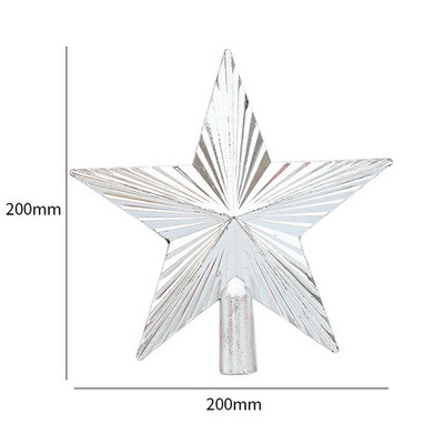 Brad de Crăciun Top Star Ornamente de Crăciun cu sclipici auriu Steaua strălucitoare cu cinci colțuri Decorații pentru brad de Crăciun Ornamente de Anul Nou 2023