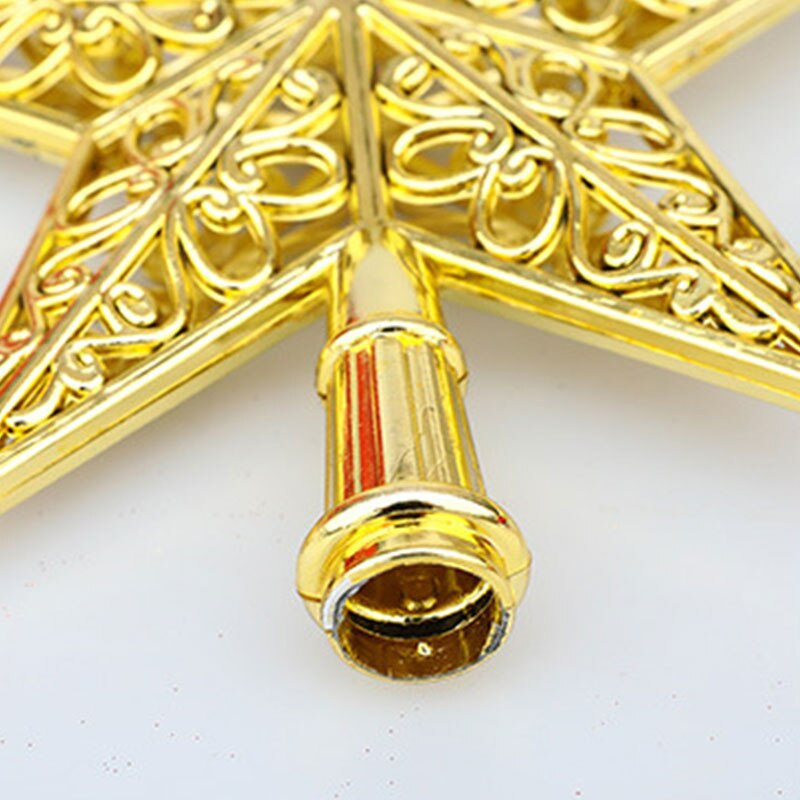 Brad de Crăciun Top Star Ornamente de Crăciun cu sclipici auriu Steaua strălucitoare cu cinci colțuri Decorații pentru brad de Crăciun Ornamente de Anul Nou 2023