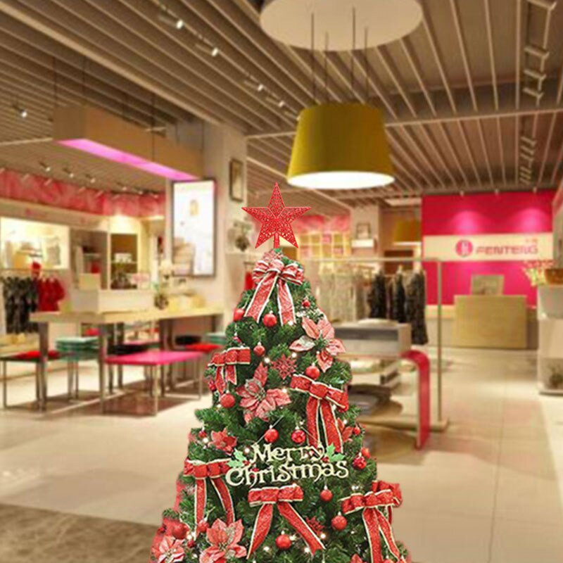 Brad de Crăciun Top Star Ornamente de Crăciun cu sclipici auriu Steaua strălucitoare cu cinci colțuri Decorații pentru brad de Crăciun Ornamente de Anul Nou 2023