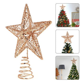 Χριστουγεννιάτικο δέντρο Topper Iron Art Στολίδι Tree Star για Χριστουγεννιάτικο δέντρο αστέρι navidad διακόσμηση noel (Ροζ χρυσό)