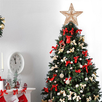 Коледна елха Topper Iron Art Ornament Tree Star за Коледа Коледна елха звезда navidad decoration noel (розово злато)