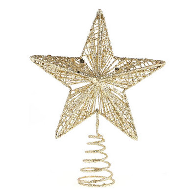 Jõulupuu ladva raudkunst ehispuu täht jõuludeks Jõulupuu ladva täht navidad kaunistus noel (Rose Gold)