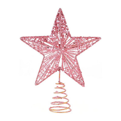 Jõulupuu ladva raudkunst ehispuu täht jõuludeks Jõulupuu ladva täht navidad kaunistus noel (Rose Gold)