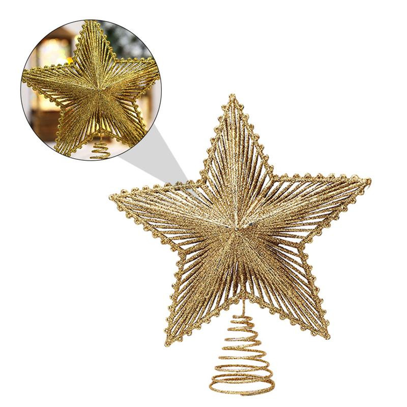 Svjetlucavi vrh božićnog drvca Izdubljena zvijezda Božićni dekor Potrepštine za zabave DIY Dodaci za ukrase za božićno drvce