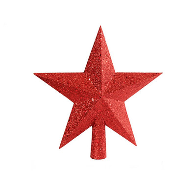 1gb Ziemassvētku zvaigžņu egles galotņu rotājumi mirdzoši piecstaru zvaigzne piekārti mājas dekori Ziemassvētku eglīšu galotņu rotājumi dāvanas 10 cm