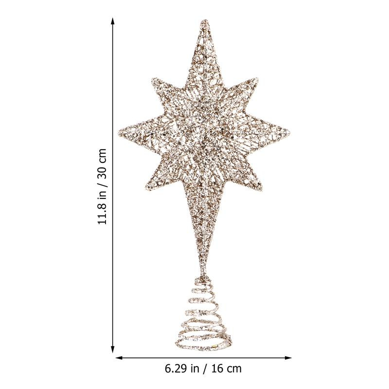 1kom božićna osmokraka zvijezda na vrhu božićnog drvca Ukras za božićno drvce za kućnu zabavu Ukrasi projektora na vrhu božićnog drvca