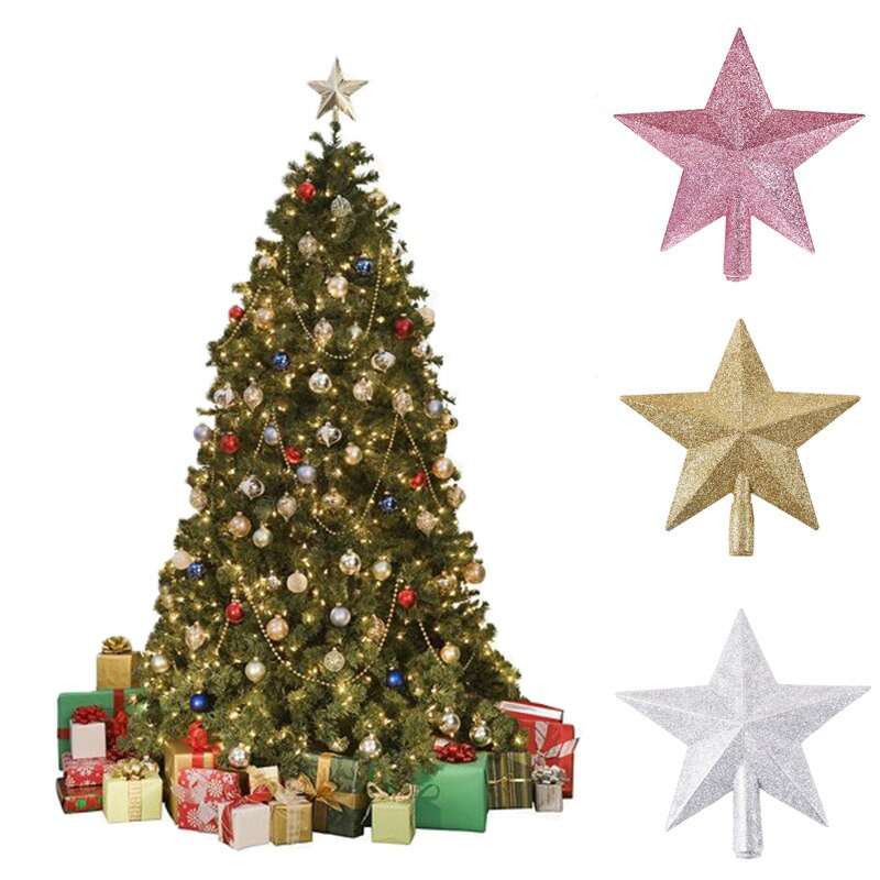 Ukrasi za božićno drvce od 15/20 cm Vrhunska zvijezda Petokraka zvijezda Privjesak za 2022. Sretan Božić Navidad 2023. Sretna Nova godina