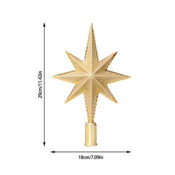 Триизмерен осемлъчен звезден орнамент Горен декор за коледно дърво с отлична изработка за част от спалнята, всекидневната
