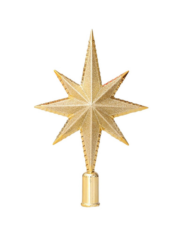 Trodimenzionalni ukras s osmerokrakom zvijezdom na vrhu božićnog drvca izvrsne izrade za spavaću sobu i dnevni boravak