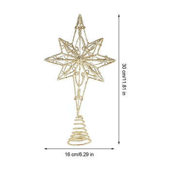 Γλυκάνισο Star Tree Topper Golden Star Christmas Holiday Tree Topper Iron Star Festival Treettop Decor for Home Party Without Light